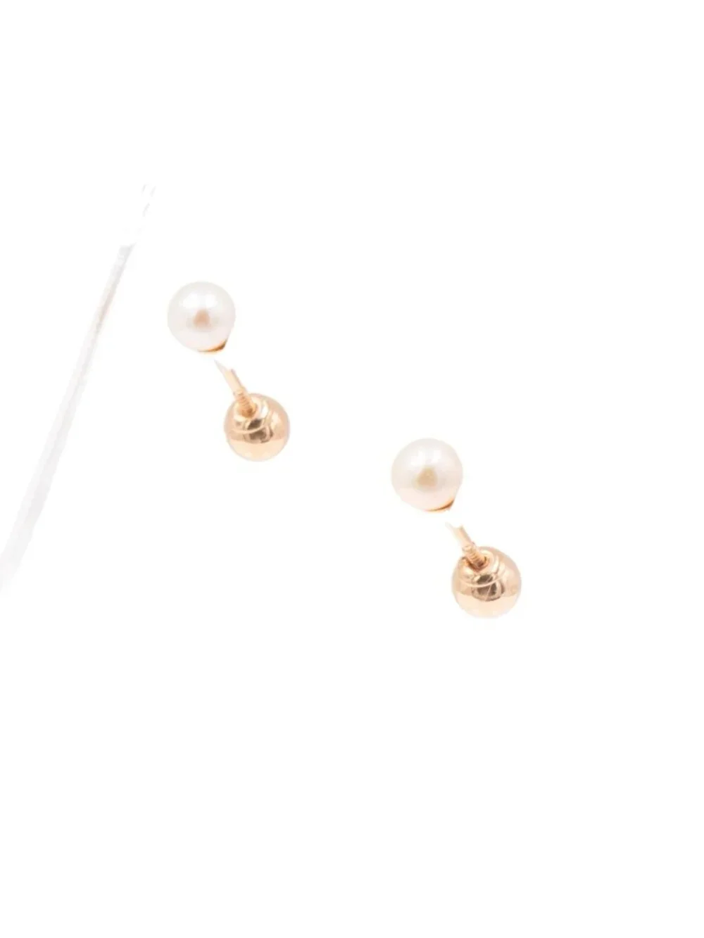 14K Yellow Gold 4mm Akoya Pearl Reversible Screwback Stud Earrings
